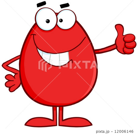Red Easter Egg Cartoon Character Showing Thumbs Up Red Easter Egg Cartoon Character Showing Thumbs Up 12006146