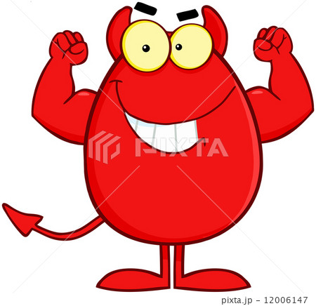 Strong Devil Easter Egg Cartoon Character 12006147