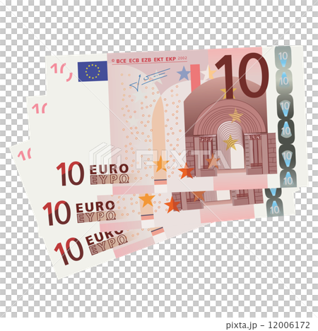 Vector drawing of a 3x 10 Euro bills  12006172