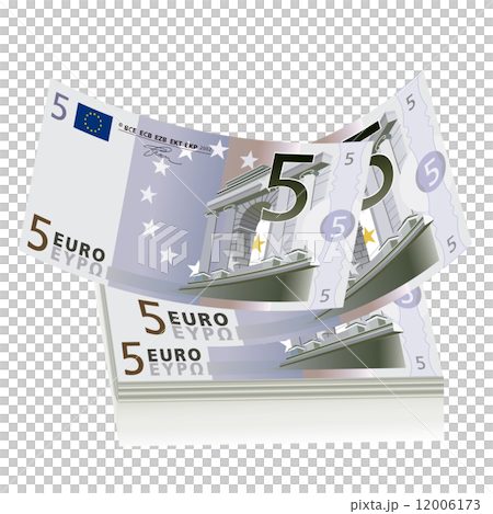Flying 5 euro bills  12006173