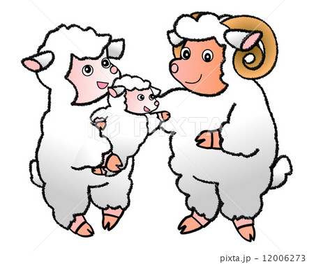 ヒツジ 3人家族 ヒツジ 3人家族 12006273