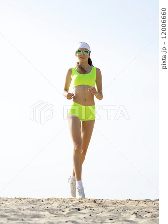 girl is engaged in sports jogging 12006660