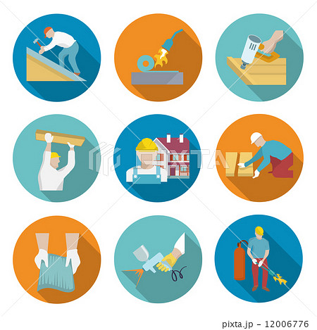 Roofer Icons Set Roofer Icons Set 12006776