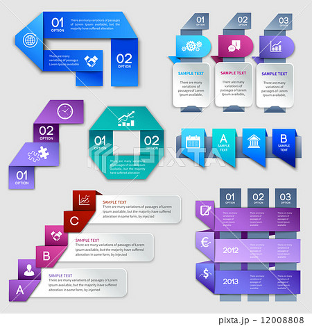 Origami infographics elements 12008808