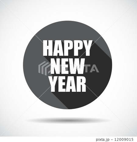 Happy New Year Flat Icon with long Shadow. Vector Illustration. Happy New Year Flat Icon with long Shadow. Vector Illustration. 12009015
