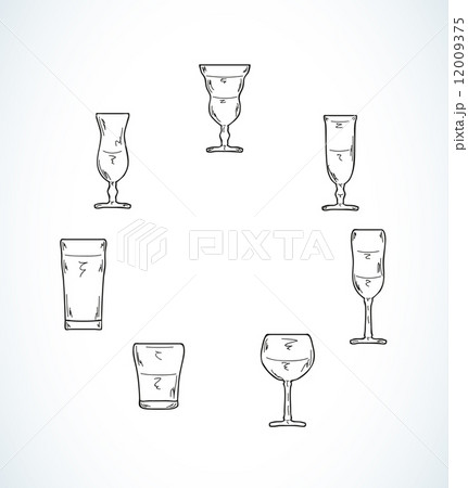 sketch of glasses for water or alcohol sketch of glasses for water or alcohol 12009375