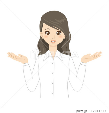 女性　紹介　説明　案内　プレゼン 12011673