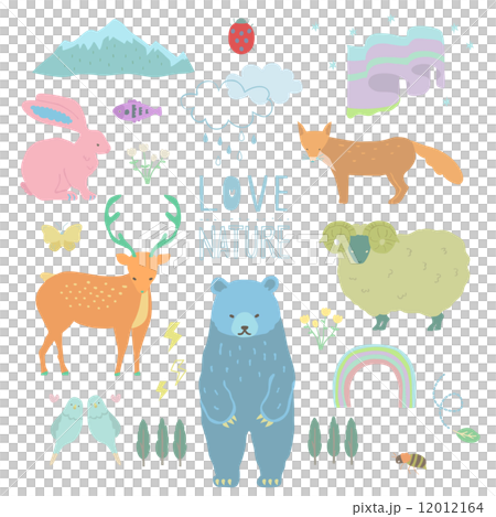 Nature and Nakayoshi Vector Illustration Set 12012164