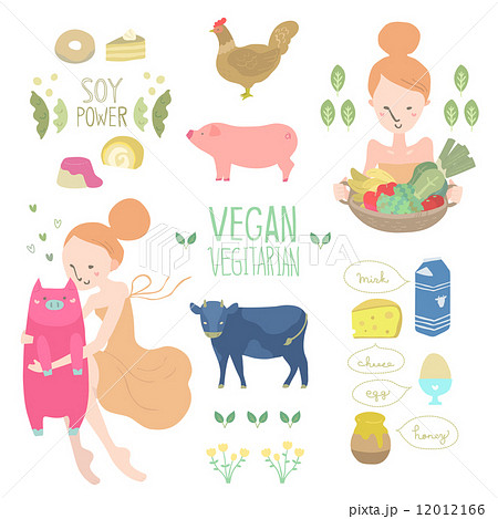 ベジタリアン　ベクターイラストセット 12012166