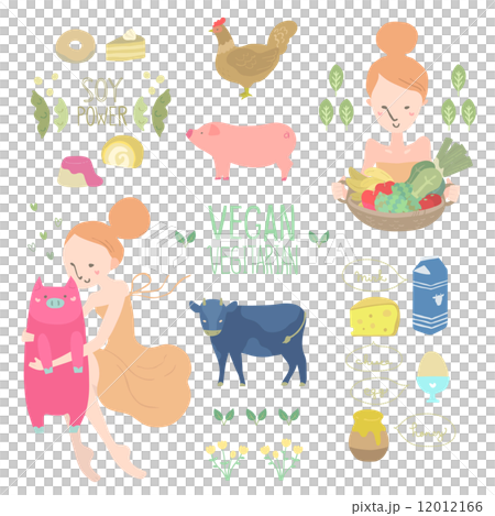 ベジタリアン　ベクターイラストセット 12012166