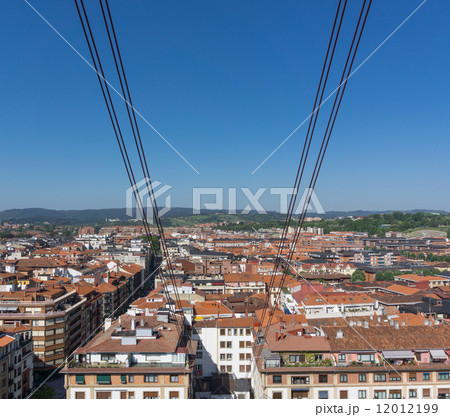 View of roofs from Getxo from Bizkaia suspension bridge View of roofs from Getxo from Bizkaia suspension bridge 12012199