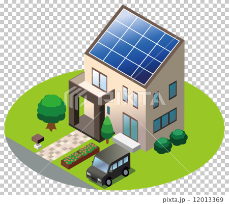 太陽光発電 家のイラスト素材 太陽光発電 家のイラスト素材