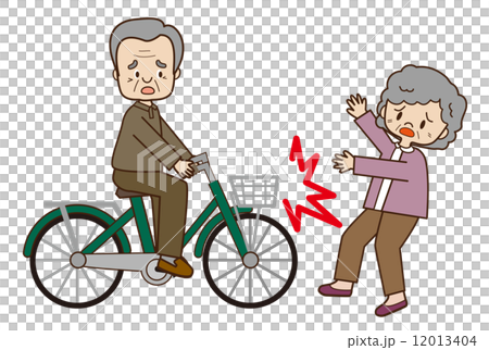 高齢者の自転車事故のイラスト素材