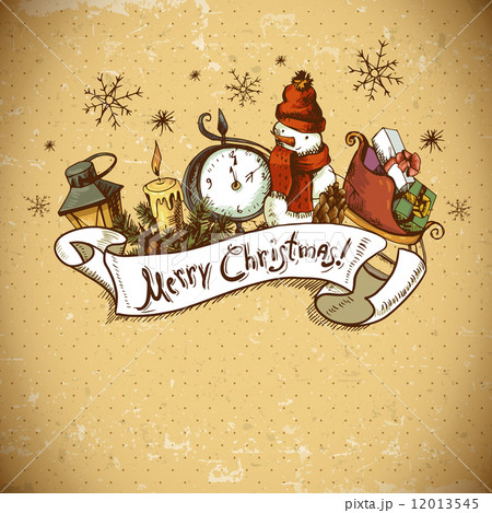 Hand-drawn Christmas Invitation Card  12013545