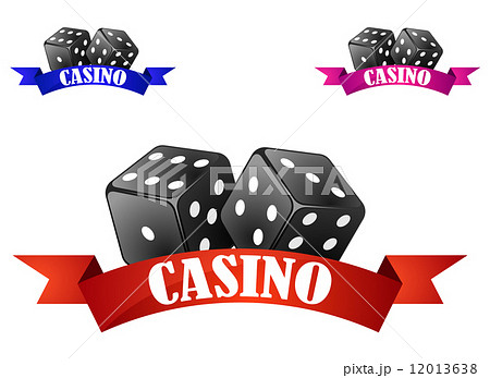 Casino dice symbol or badge with dice Casino dice symbol or badge with dice 12013638