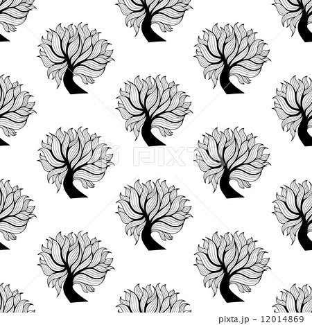 Seamless pattern background, black and white tree Seamless pattern background, black and white tree 12014869