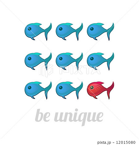 Be unique concept, blue and red fish 12015080