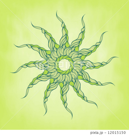 Vector background green long curls hair or rope 12015150