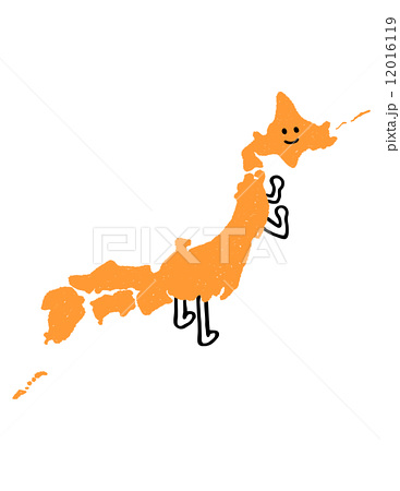 かわいい日本地図 れっとうさん2のイラスト素材 12016119 Pixta