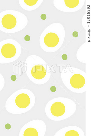 シームレスパターン ゆで卵とグリンピースのイラスト素材