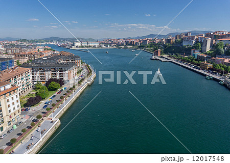 Portugalete and Sestao towns from Bizkaia suspension bridge 12017548