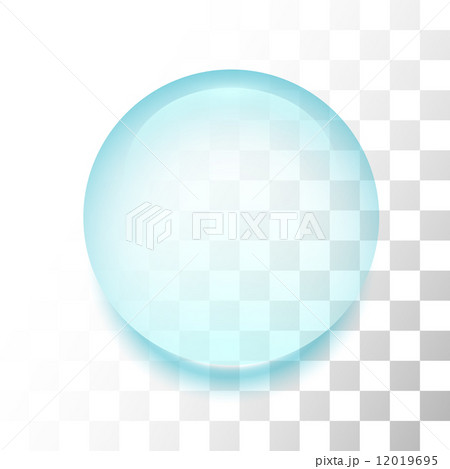 Transparent drop with shadow and reflection 12019695