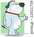 Gray Fat Dog Cartoon Character Showing Thumbs Up 12021739