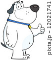 Smiling White Fat Dog Showing Thumbs Up 12021741