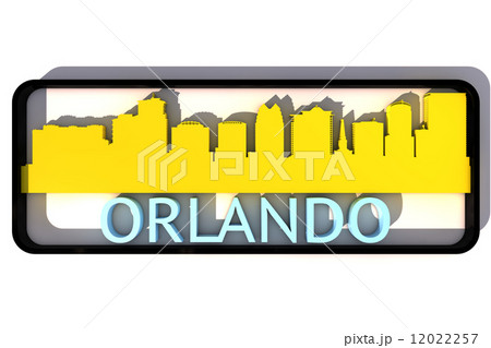 Orlando USA logo with the base colors of the flag of the city on white 3D design 12022257