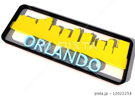 Orlando USA logo with the base colors of the flag of the city on white 3D design 12022258