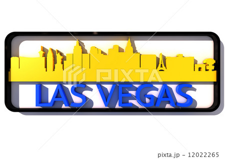 Las Vegas USA logo with the base colors of the flag of the city on white 3D design 12022265