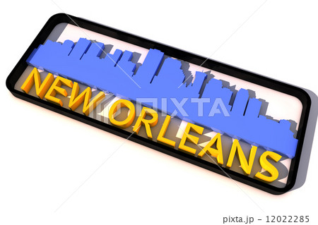 New Orleans USA logo with the base colors of the flag of the city on white 3D design 12022285