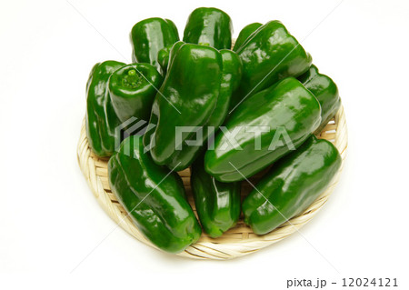 ザルに盛られたピーマン 12024121