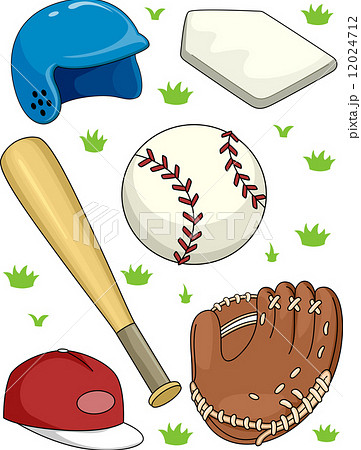 Baseball Itemsのイラスト素材
