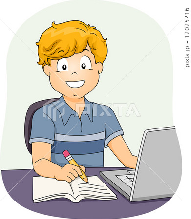 Boy Doing Homeworkのイラスト素材 [12025216] - PIXTA