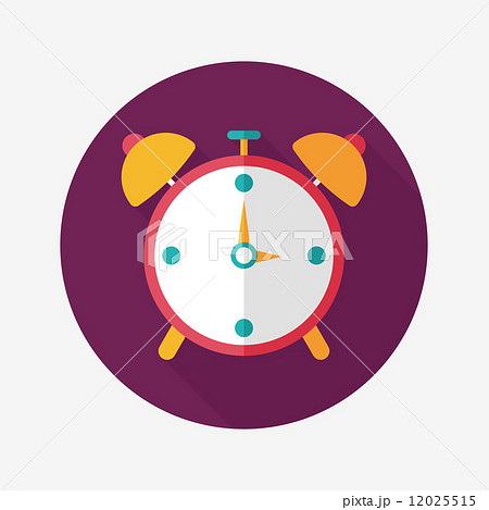 alarm clock flat icon with long shadow,eps10 12025515