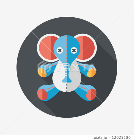 elephant doll flat icon with long shadow,eps10 elephant doll flat icon with long shadow,eps10 12025580
