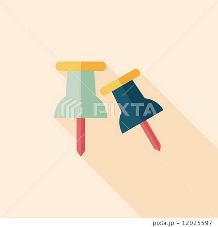 push pin flat icon with long shadow,eps10 12025597