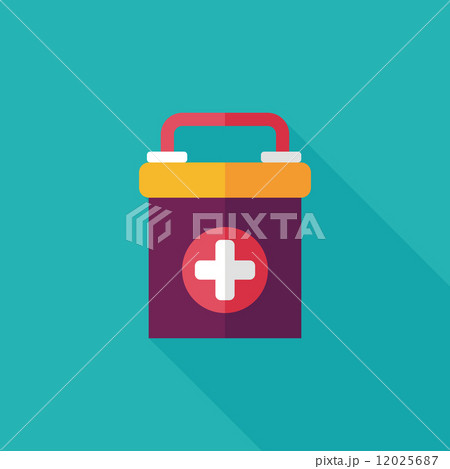 first aid kit flat icon with long shadow 12025687