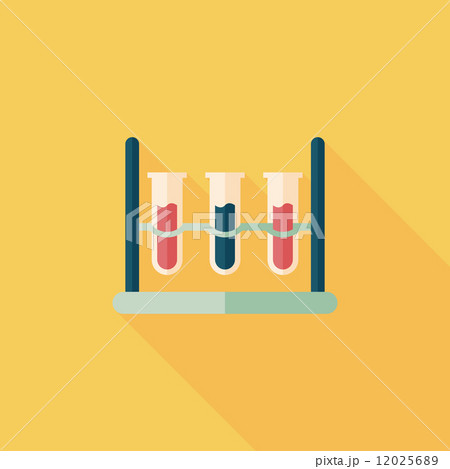 test tube flat icon with long shadow 12025689