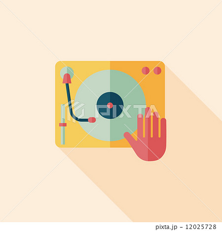 DJ music flat icon with long shadow,eps10 12025728