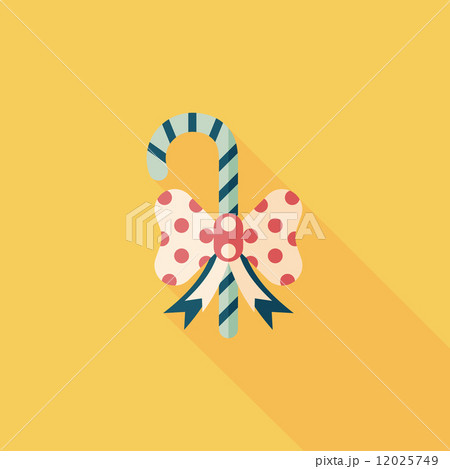 Christmas candy cane flat icon with long shadow,eps10 12025749