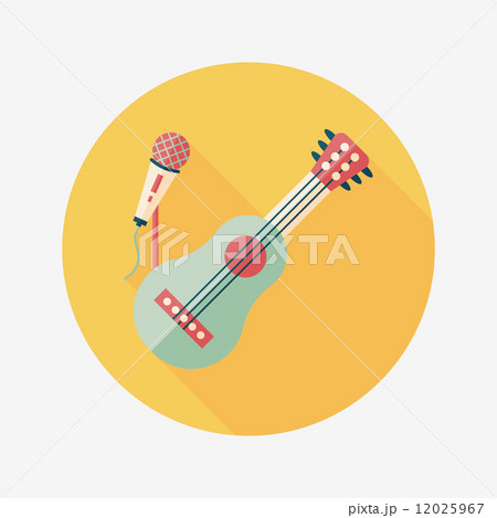 guitar flat icon with long shadow,eps10 12025967