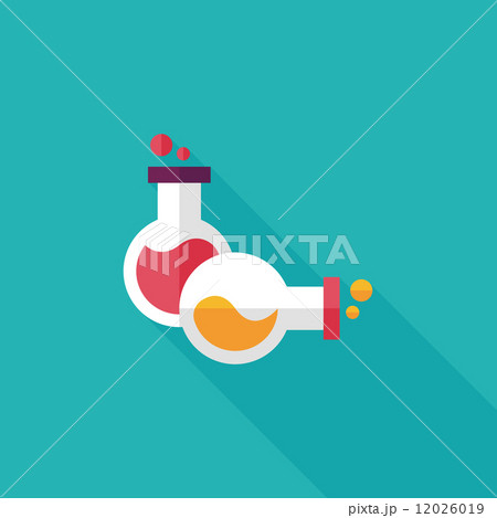 test tube flat icon with long shadow 12026019