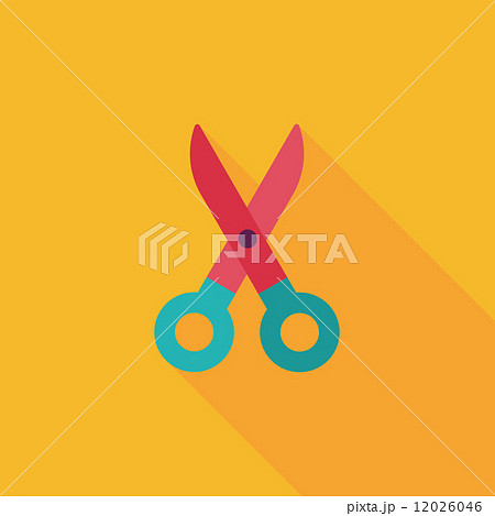 Scissors flat icon with long shadow,eps10 12026046