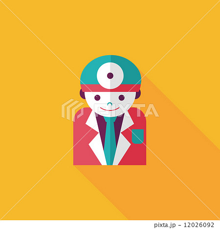 medical people with stethoscopes flat icon with long shadow 12026092