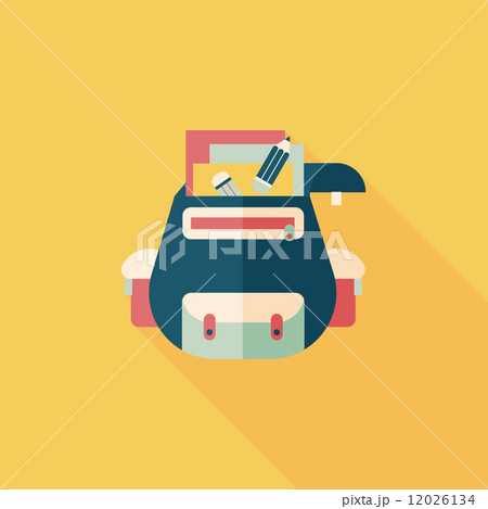 backpack flat icon with long shadow backpack flat icon with long shadow 12026134