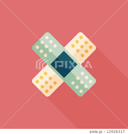 medical bandage flat icon with long shadow 12026317