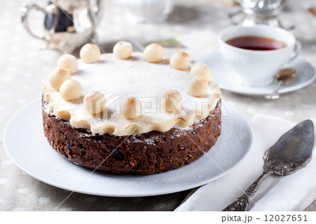 Traditional English Easter cake with marzipan 12027651