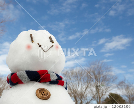 かわいい雪だるまの写真素材